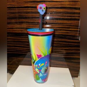 Starbucks Holographic Diá de Muertos Cold Tumbler w/Glow in the Dark topper